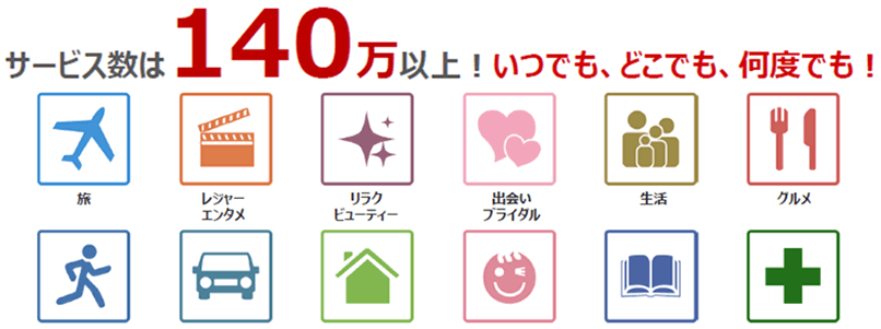 サービス数は140万以上!いつでも、どこでも、何度でも!
